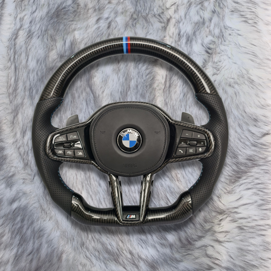 CS Carbon Fiber Steering Wheel For BMW F90 G05 G20 G30 G80 G82 G Series Fit Customized upgrade Steering Wheel