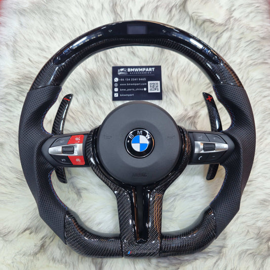 Carbon Fiber with Led Steering wheel M1 M2 Red Buttons For BMW F Series