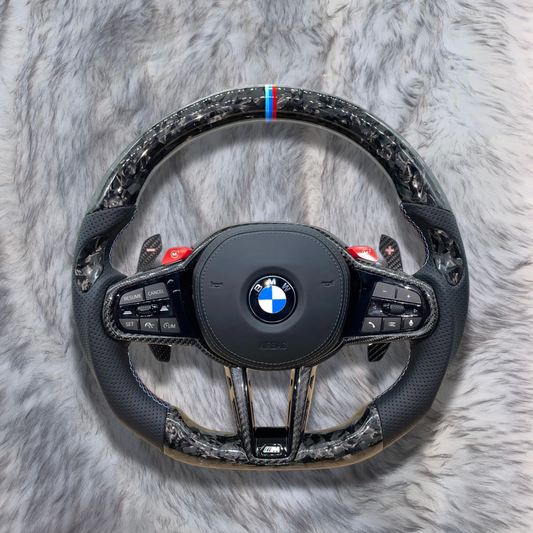 Forged Carbon Fiber CS Steering Wheel For BMW F90 G05 G20 G30 G80 G82 G Series Fit Customized upgrade Steering Wheel