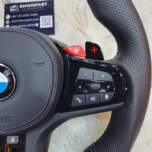 Perforated Nappa Leather Black Trim Steering Wheel for BMW G Series
