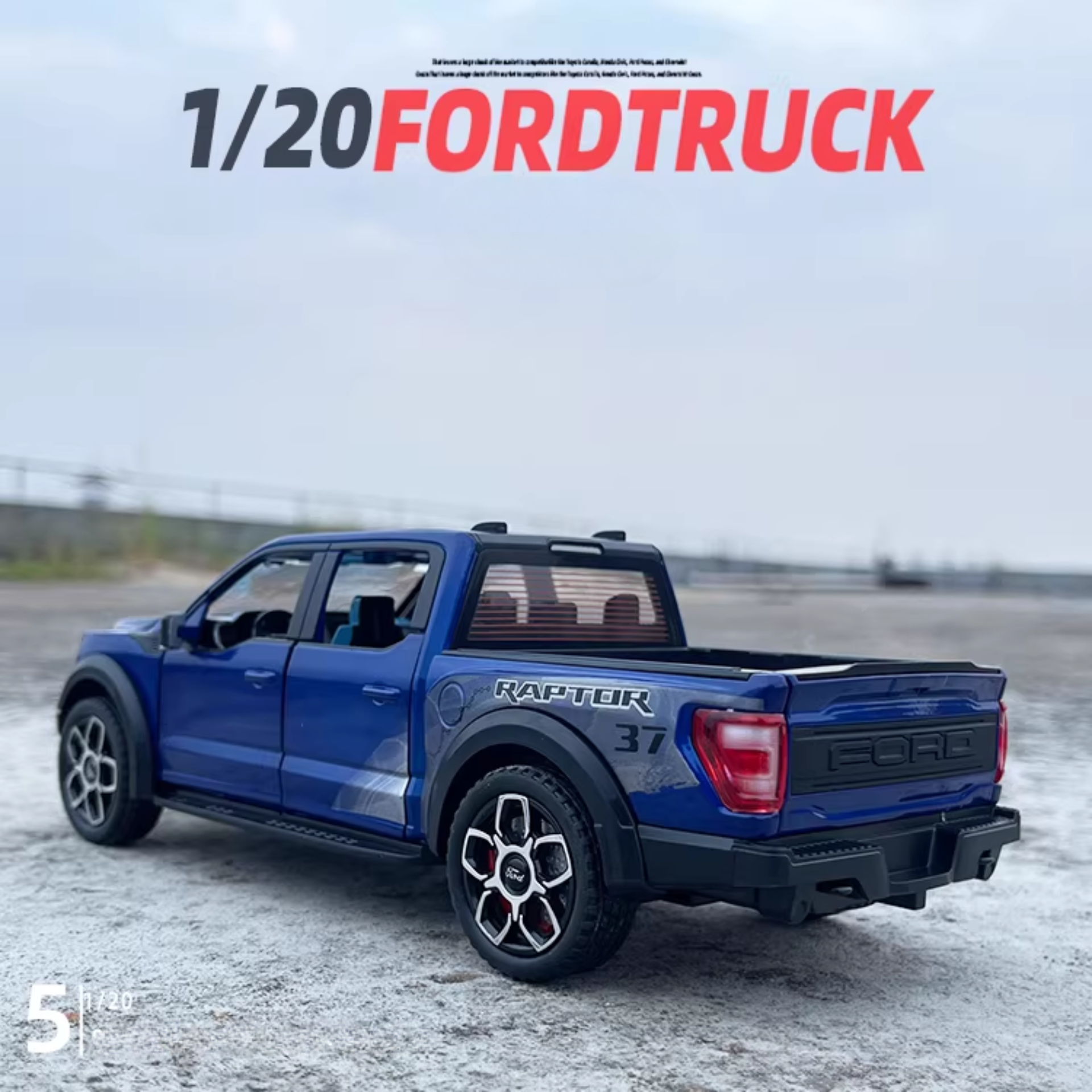 1:20 Ford Raptor Off-Road Pickup Diecast Model – Custom License Plate Edition