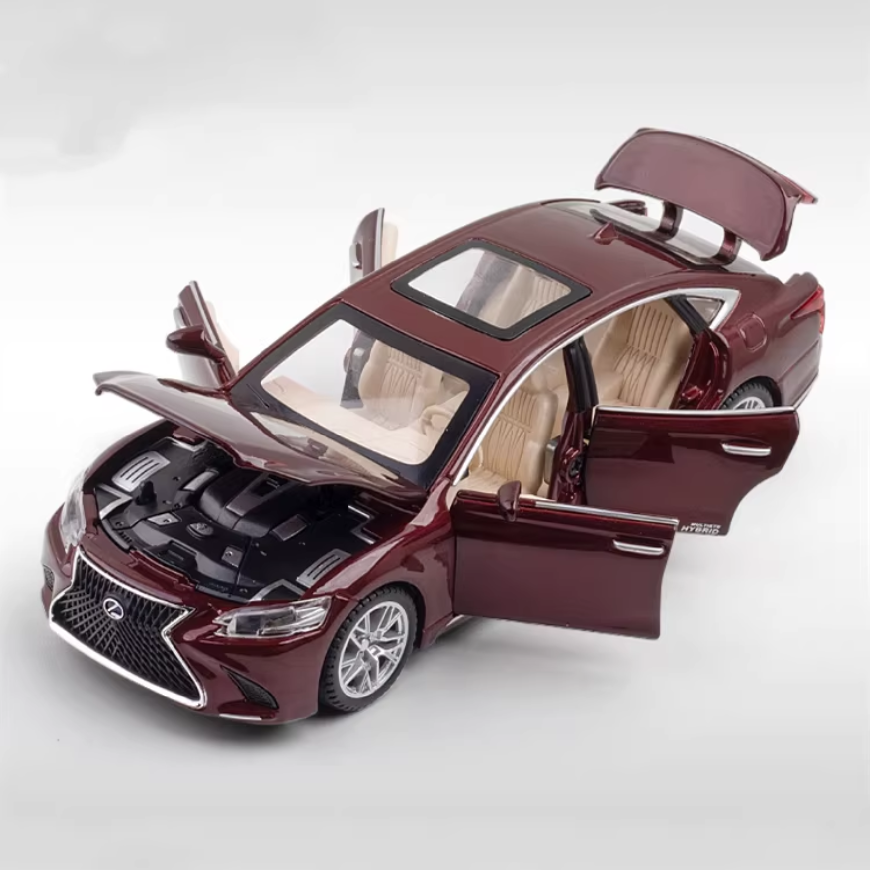 1:32 simulation of Lexus LS500h alloy sedan model, Lexus car ornaments, sound and light pull back toy car