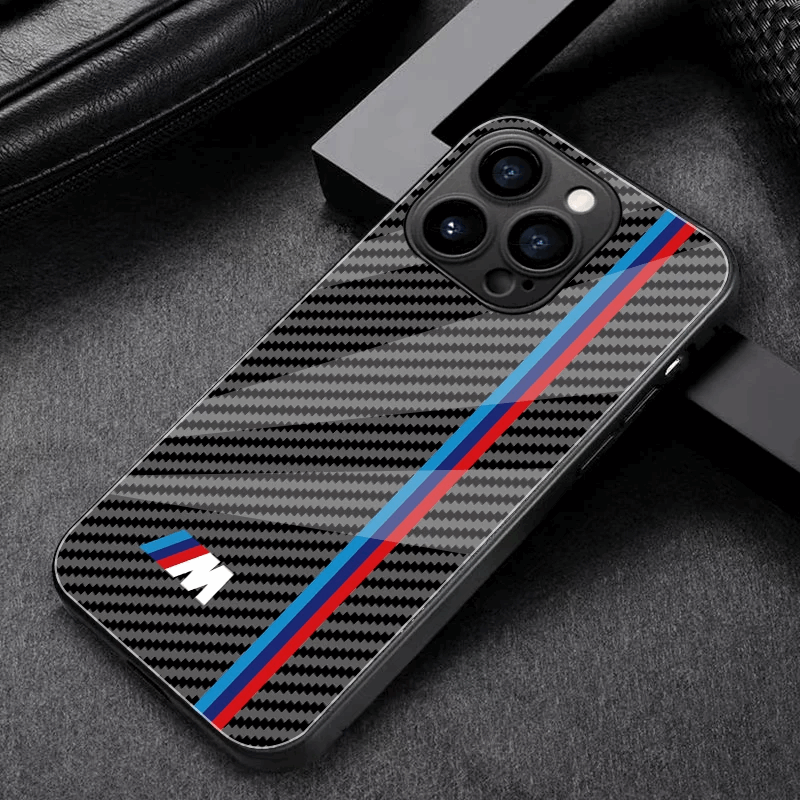 BMW M Glass Carbon Look Fiber Case