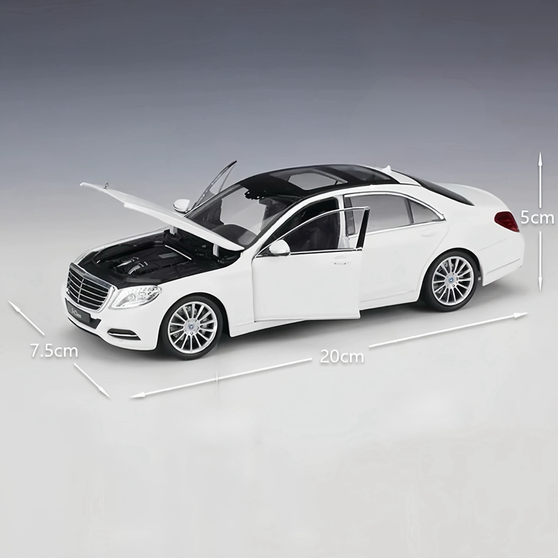 Custom License Plate 1:24 Mercedes-Benz S-Class Simulation Alloy Car Model