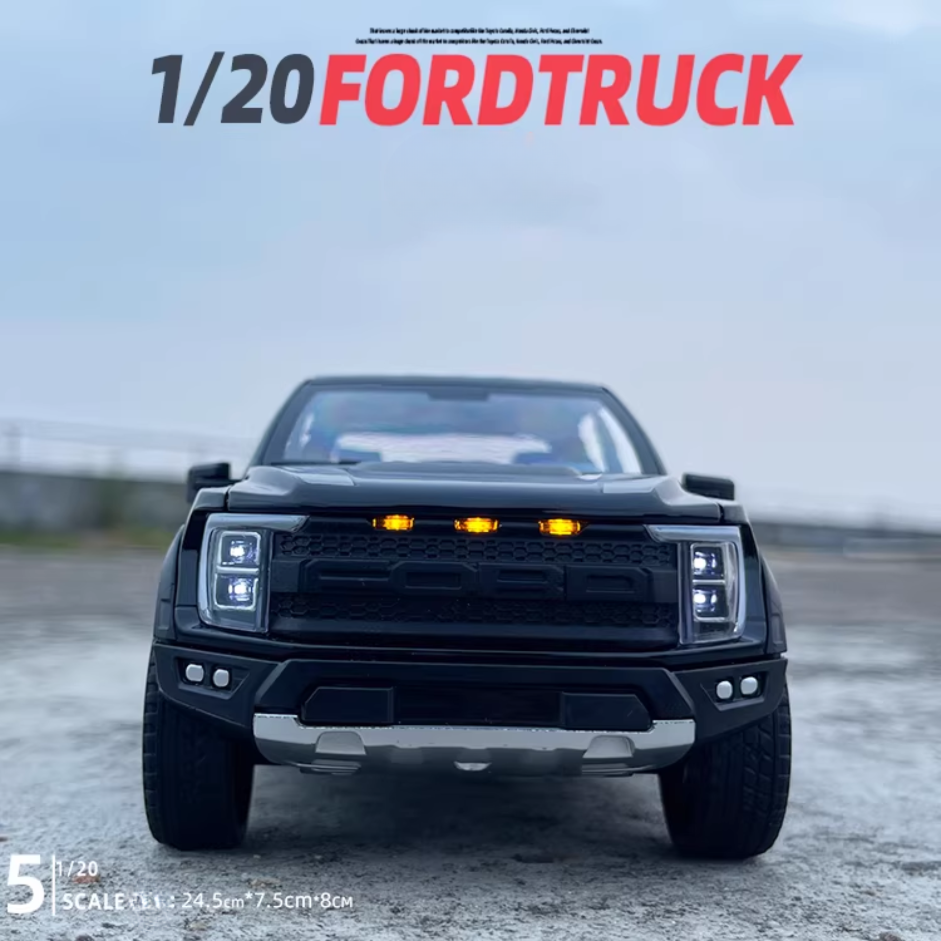 1:20 Ford Raptor Off-Road Pickup Diecast Model – Custom License Plate Edition