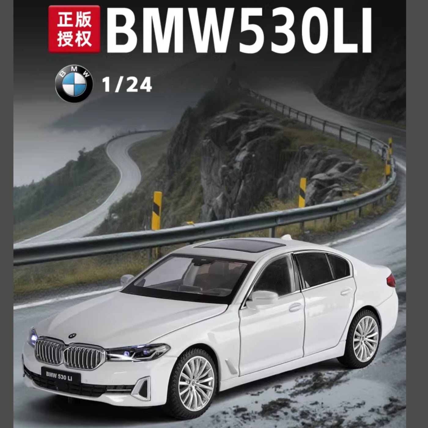 1:24 Genuine Authorized BMW 5 Series 530Li Diecast Model Car  With Custom License Plate