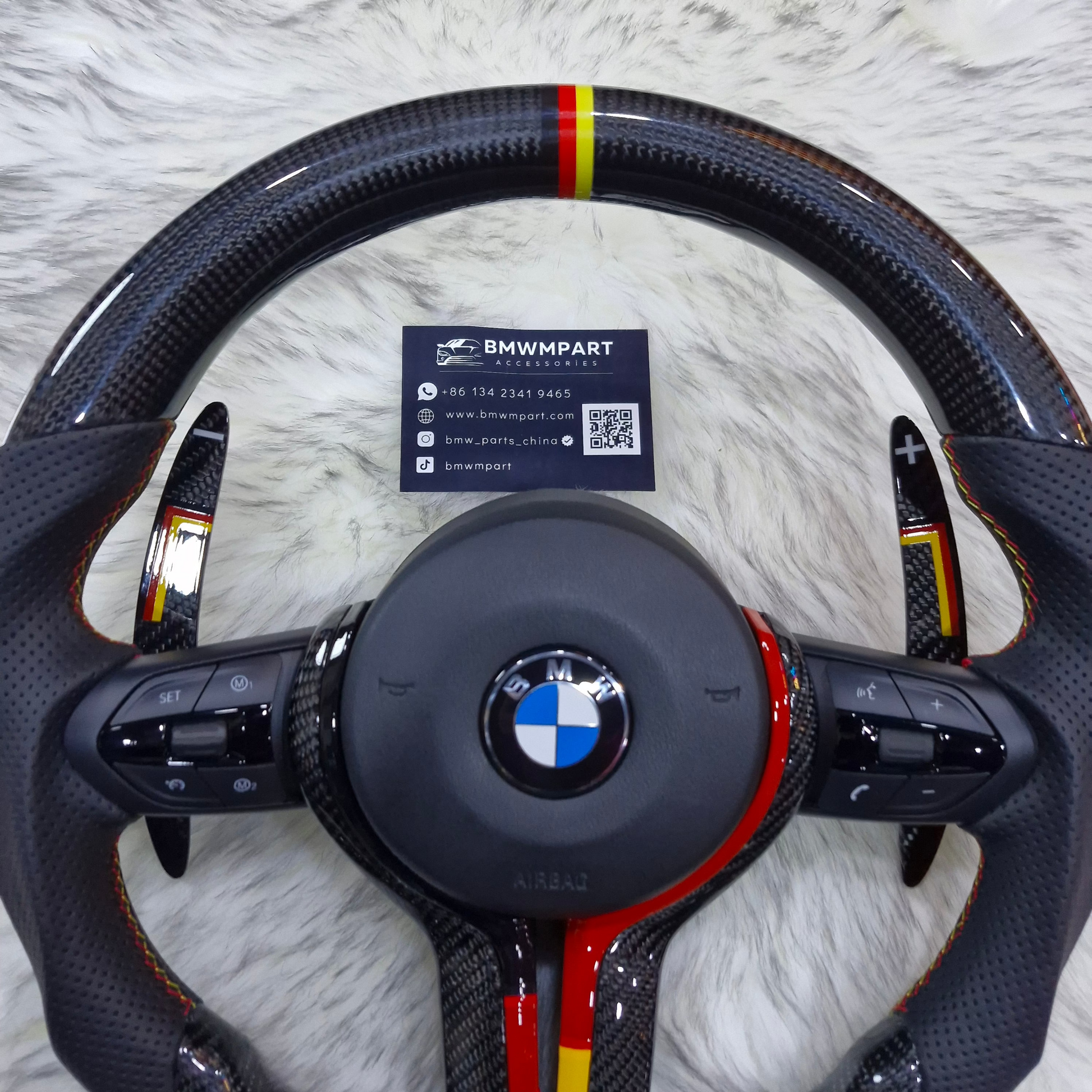 Carbon Steering Wheel with Led For BMW F Series 