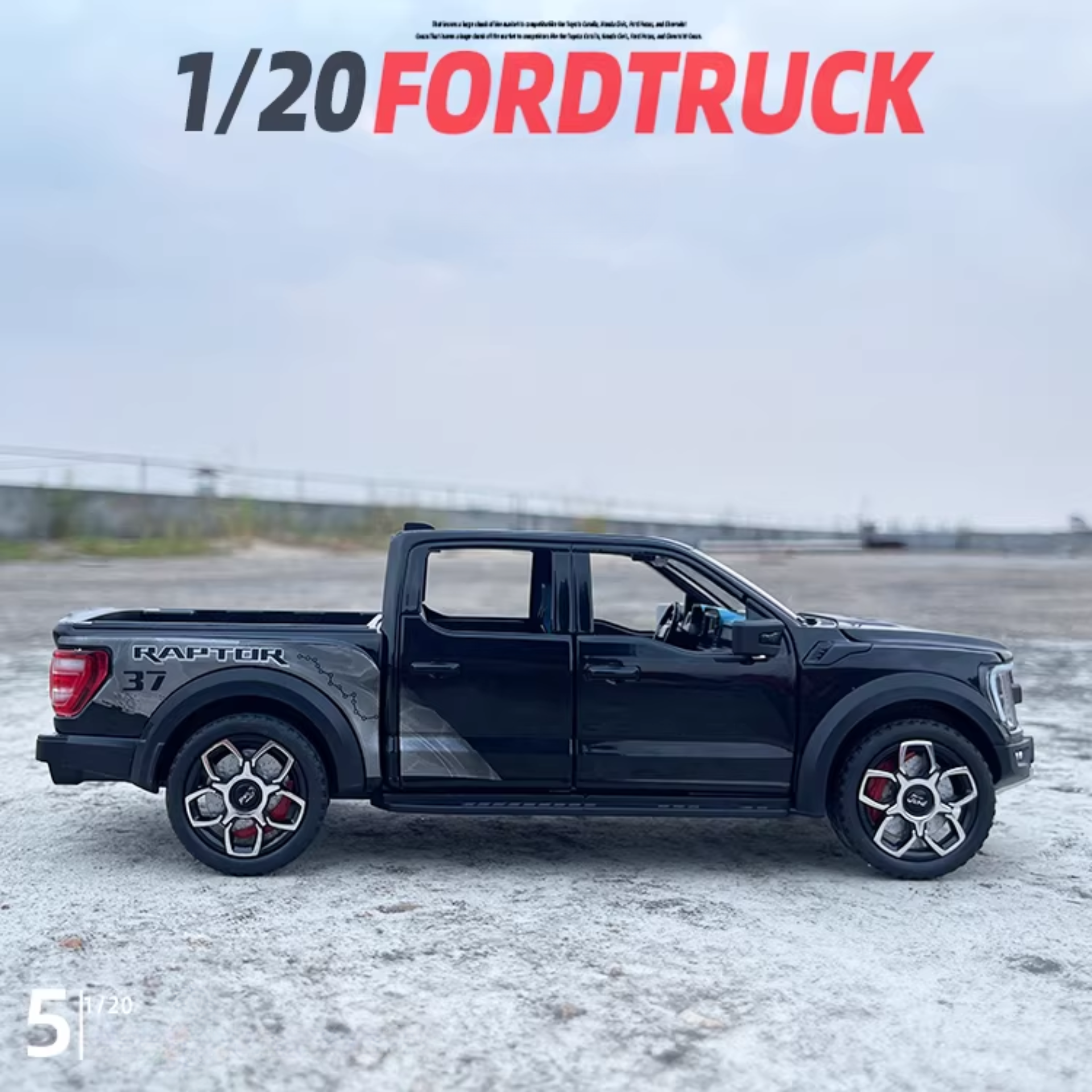 1:20 Ford Raptor Off-Road Pickup Diecast Model – Custom License Plate Edition