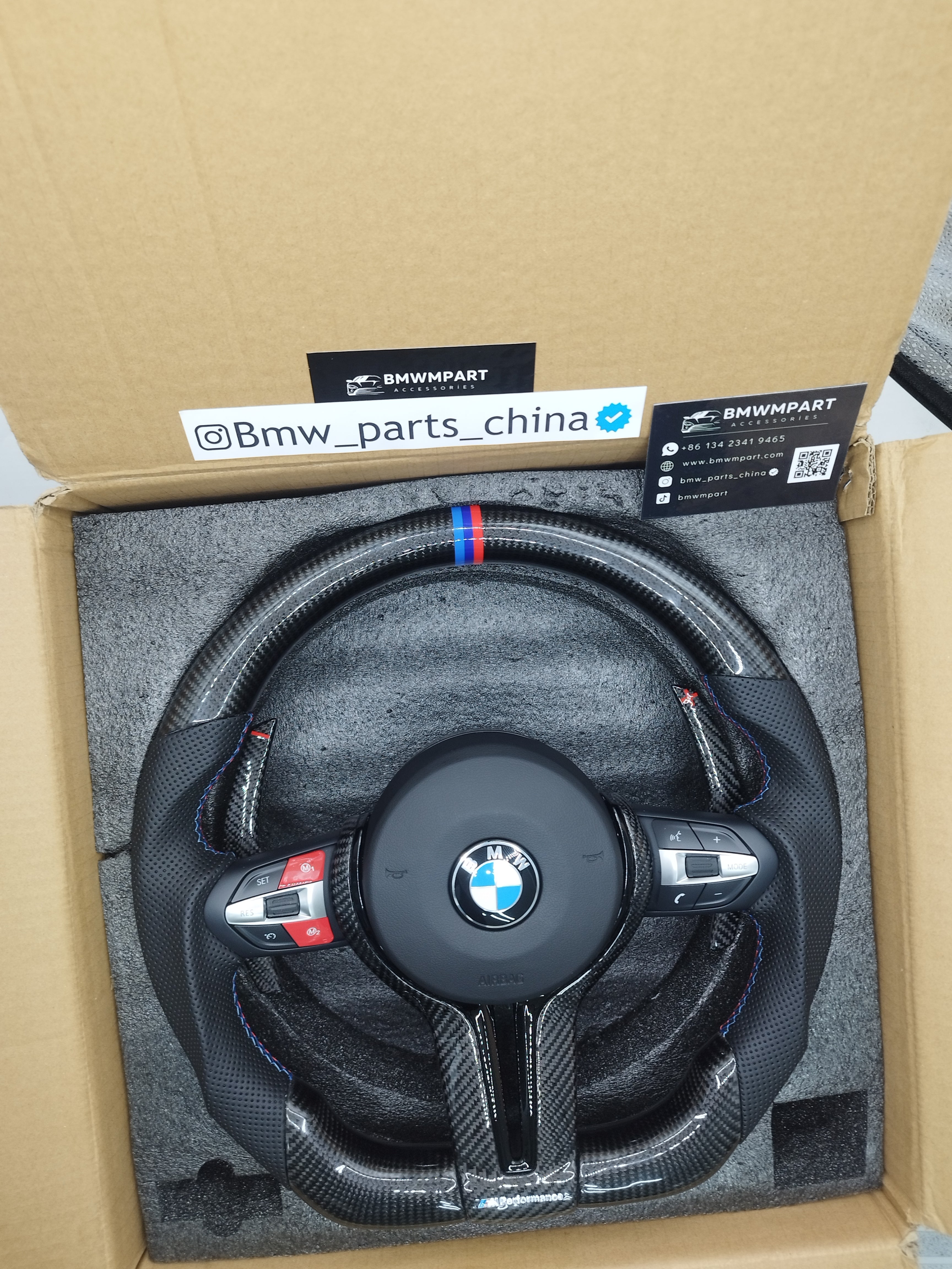 Carbon Fiber Steering wheel M1 M2 Red Buttons For BMW F Series