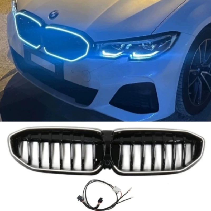 suitable for BMW 20-22 years 3 Series China Grid modification Bright Black Night G20 carbon pattern G28 electroplated star lighted grille