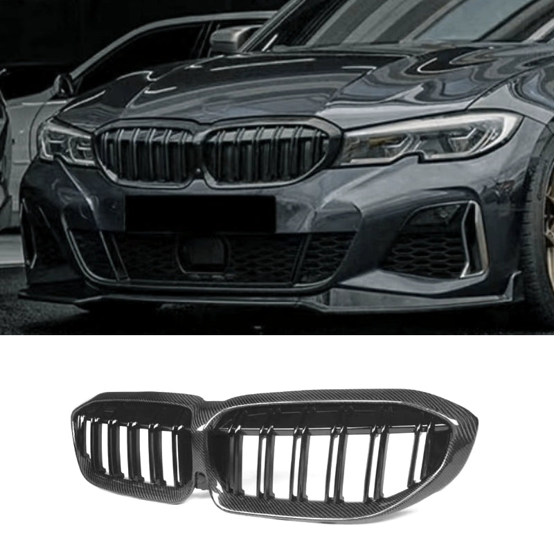 suitable for BMW 20-22 years 3 Series China Grid modification Bright Black Night G20 carbon pattern G28 electroplated star lighted grille