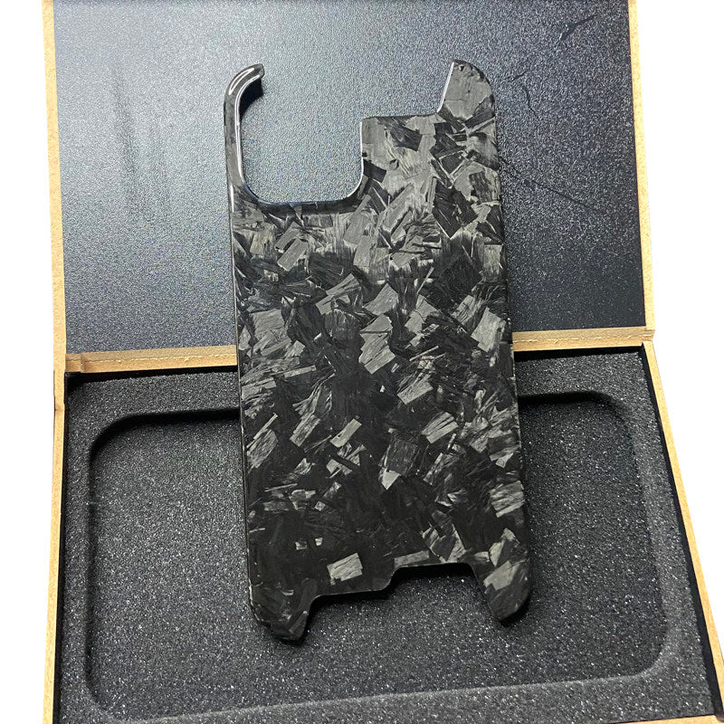 Forged Carbon Fiber iPhone Case – Luxury Green Flake Design | Shockproof & Slim Fit
