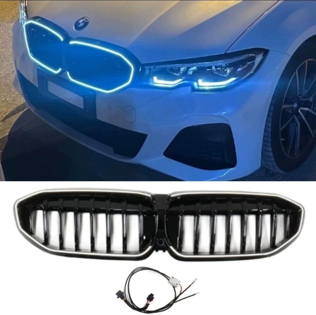 suitable for BMW 20-22 years 3 Series China Grid modification Bright Black Night G20 carbon pattern G28 electroplated star lighted grille
