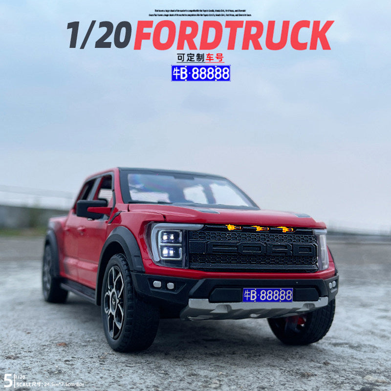 1:20 Ford Raptor Off-Road Pickup Diecast Model – Custom License Plate Edition