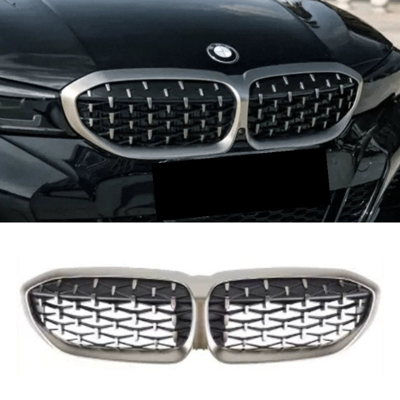 suitable for BMW 20-22 years 3 Series China Grid modification Bright Black Night G20 carbon pattern G28 electroplated star lighted grille
