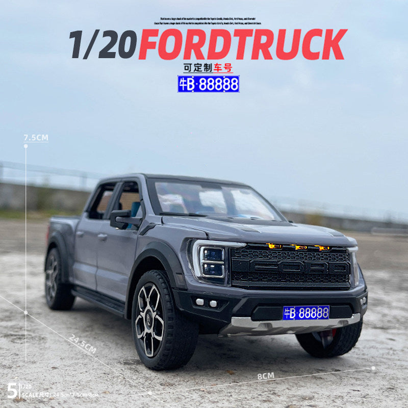 1:20 Ford Raptor Off-Road Pickup Diecast Model – Custom License Plate Edition