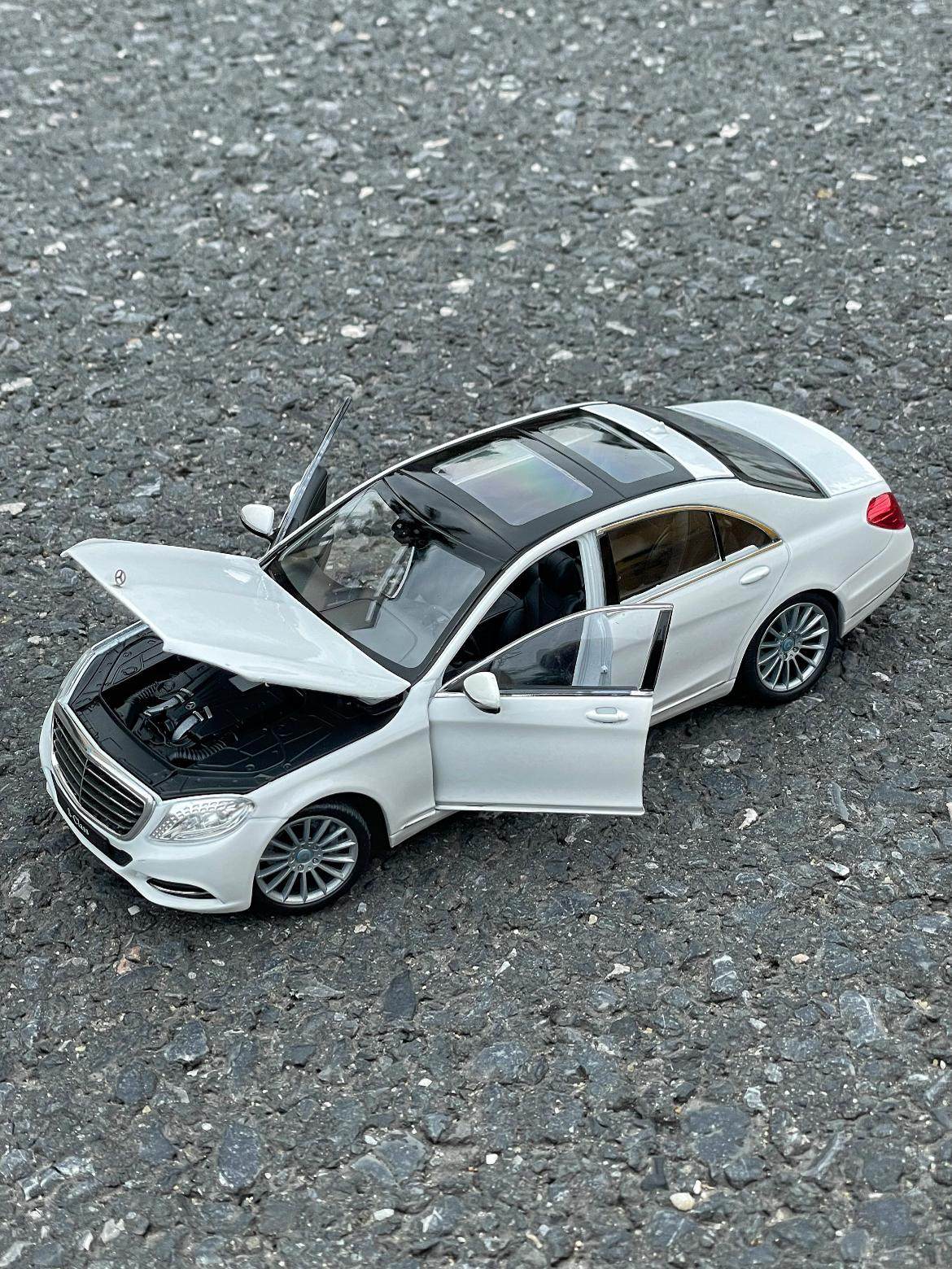 Custom License Plate 1:24 Mercedes-Benz S-Class Simulation Alloy Car Model