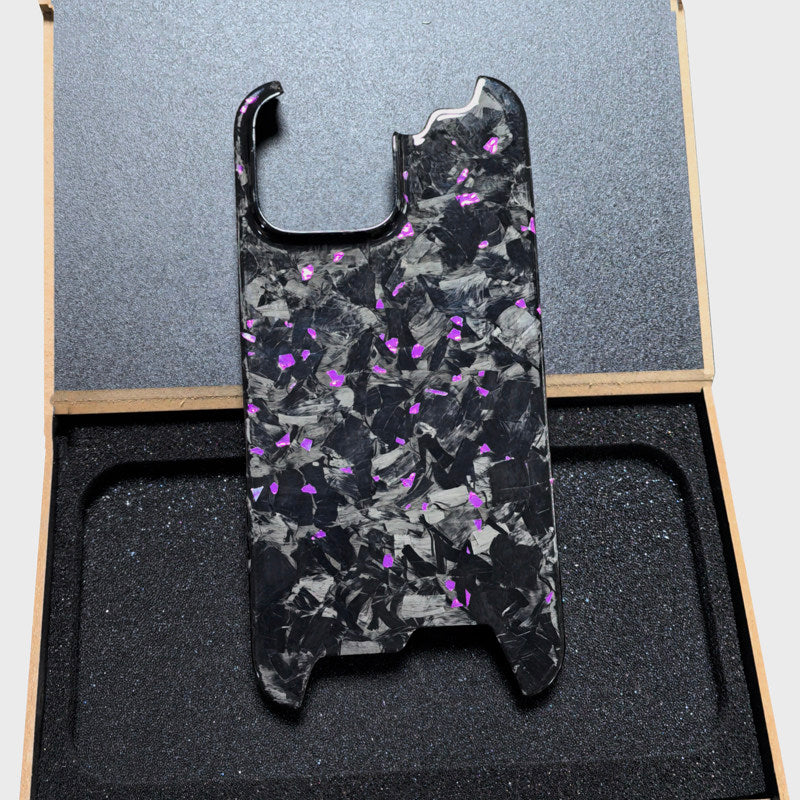 Forged Carbon Fiber iPhone Case – Luxury Green Flake Design | Shockproof & Slim Fit