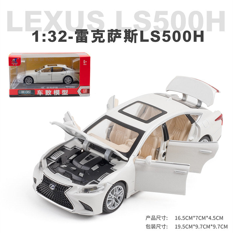 1:32 simulation of Lexus LS500h alloy sedan model, Lexus car ornaments, sound and light pull back toy car