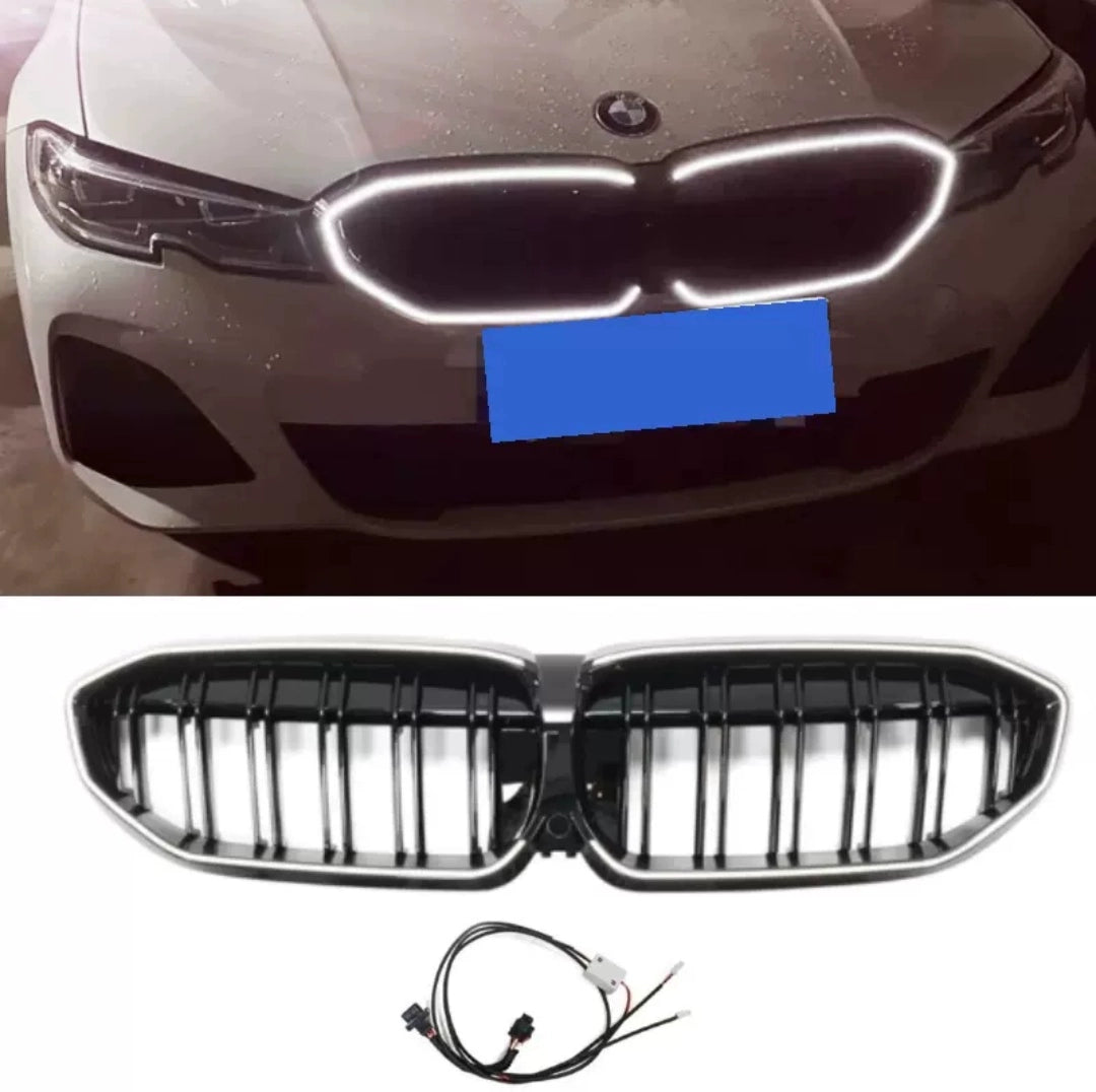 suitable for BMW 20-22 years 3 Series China Grid modification Bright Black Night G20 carbon pattern G28 electroplated star lighted grille
