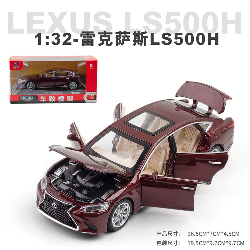 1:32 simulation of Lexus LS500h alloy sedan model, Lexus car ornaments, sound and light pull back toy car