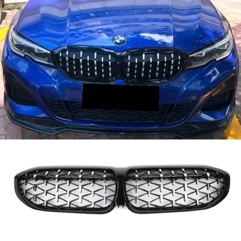 suitable for BMW 20-22 years 3 Series China Grid modification Bright Black Night G20 carbon pattern G28 electroplated star lighted grille