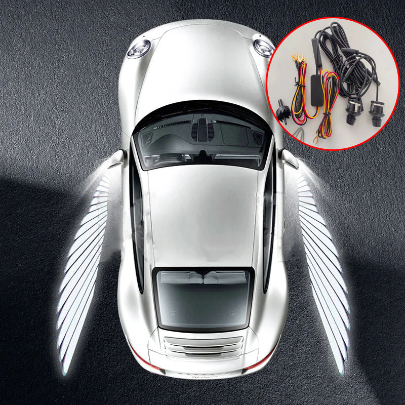 LED lamp rearview mirror Angel wing welcome lamp Angel wing carpet projector car accessories rearview mirror