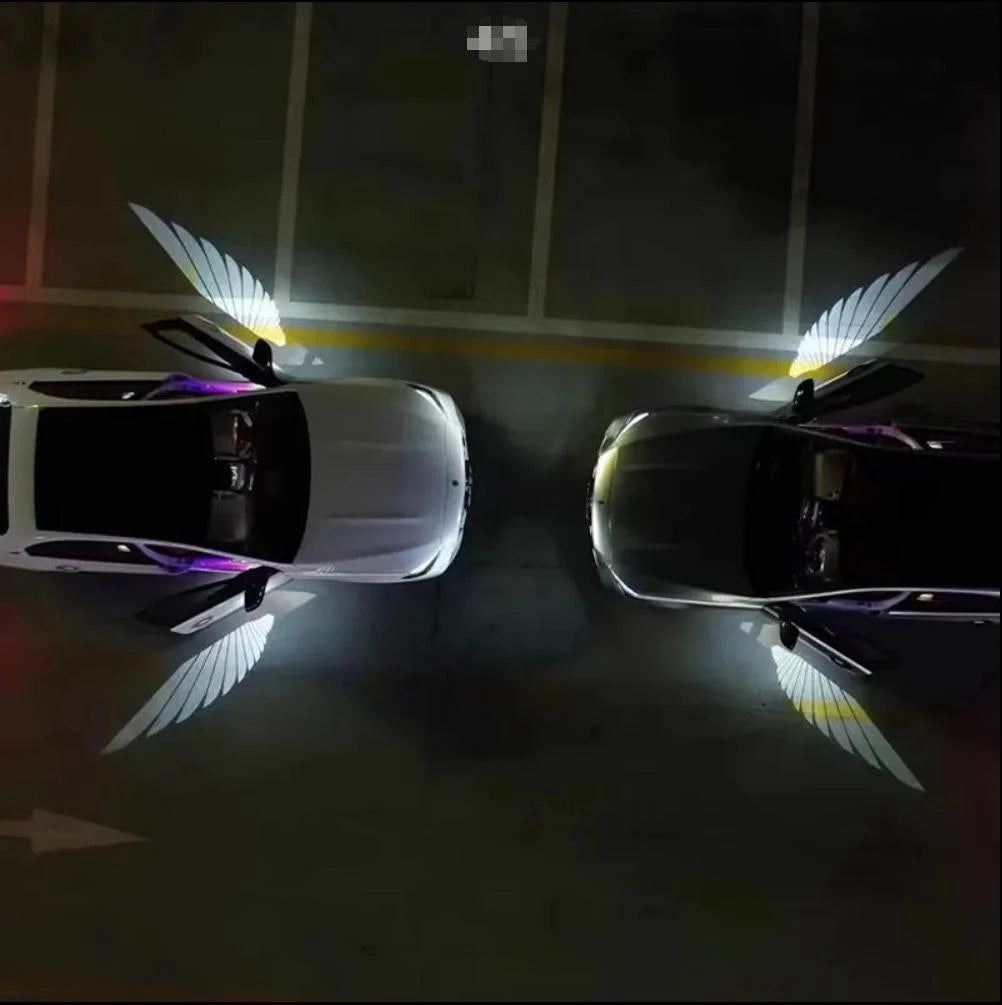 LED Light 2PCS Car Angel Wings Welcome Light Rearview Mirror Welcome Light Angel Wings Carpet Projection