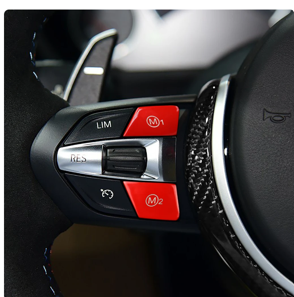 Steering Wheel M1 M2 Red Buttons/Start Stop Button Switch Cover For BMW M3 M4 M5 M6 X5M X6M F80 F82 F83 F10 F06 F15 F16 & 3 Series E90 E92 E93 M3