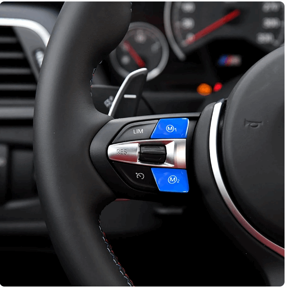 Steering Wheel M1 M2 Red Buttons/Start Stop Button Switch Cover For BMW M3 M4 M5 M6 X5M X6M F80 F82 F83 F10 F06 F15 F16 & 3 Series E90 E92 E93 M3