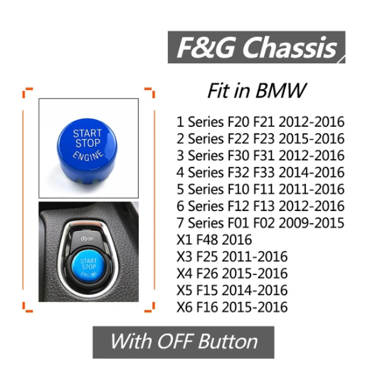 Blue Start Stop Button fit for BMW M3 F80 F30 F32 F36 / M4 F82 F83 / M5 F10 / M6 F06 / X5M F15 / X6M F16