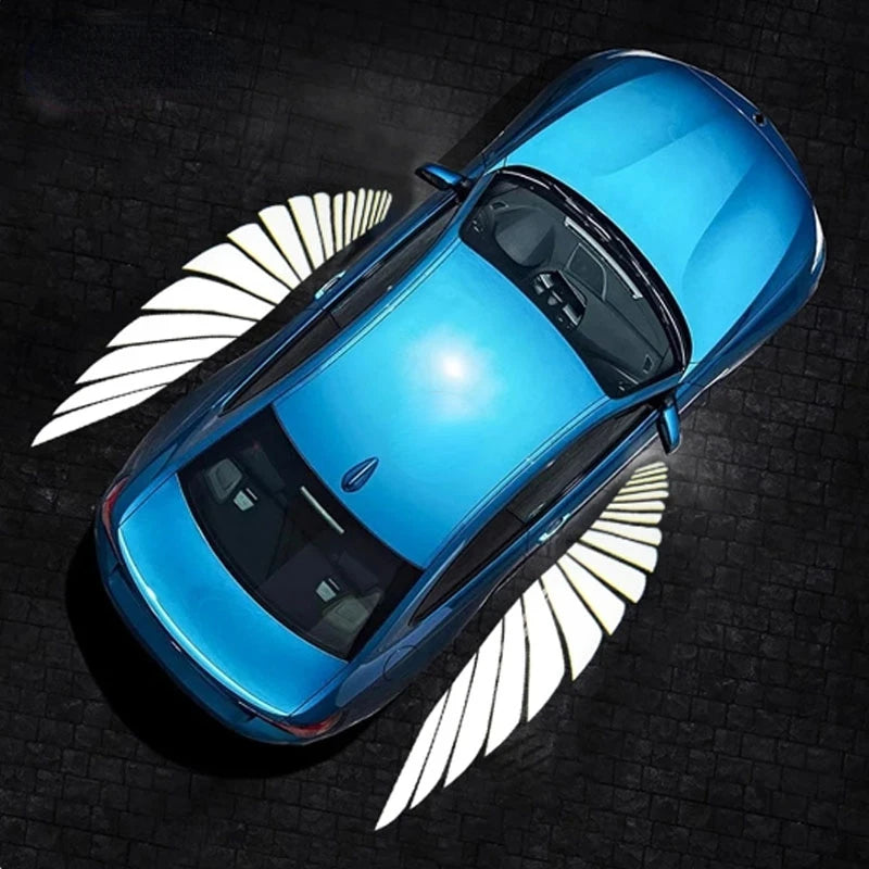 LED Light 2PCS Car Angel Wings Welcome Light Rearview Mirror Welcome Light Angel Wings Carpet Projection