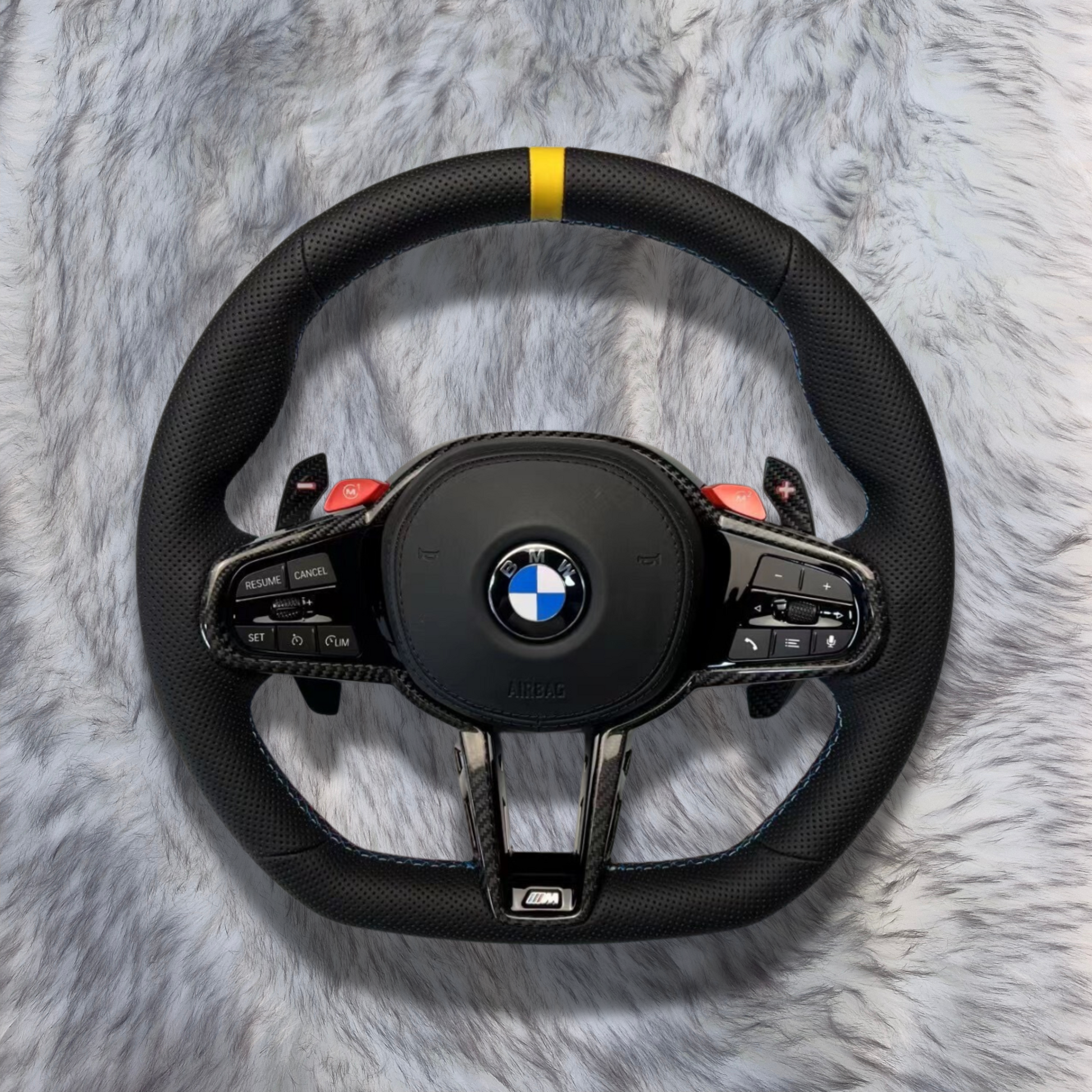 Yellow Stripe CS Steering Wheel for BMW G Series
