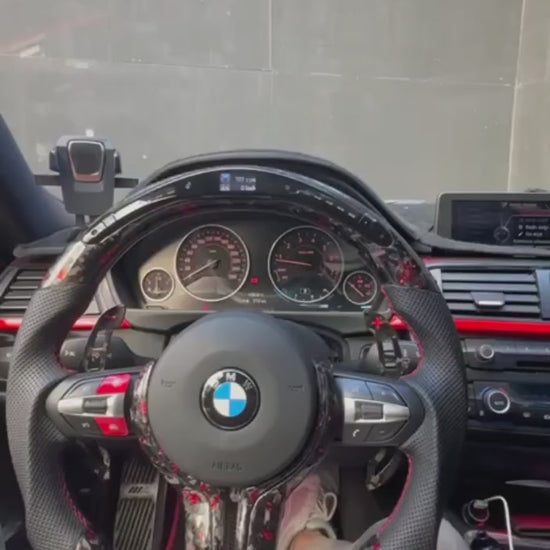 Forged Red Carbon Led with  Steering wheel For BMW F Series