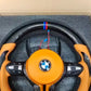 For BMW F10 F30 and F Series Fit Orange Leather Car Steering Wheel Carbon Fiber Steering Wheel
