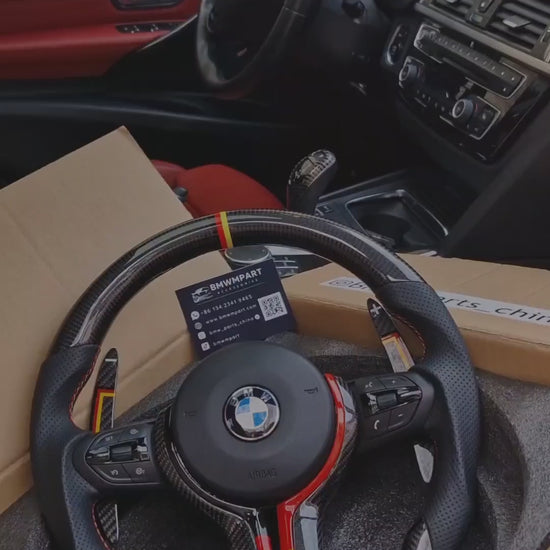 Carbon Steering Wheel with Led For BMW F Series 