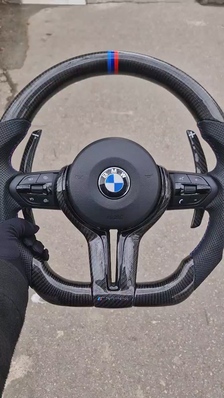 All Black M Performance Steering Wheel For BMW F30,F10,F32,F82,F87,F15,F20,F07,F80,F36 And F Series