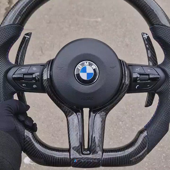 All Black M Performance Steering Wheel For BMW F30,F10,F32,F82,F87,F15,F20,F07,F80,F36 And F Series