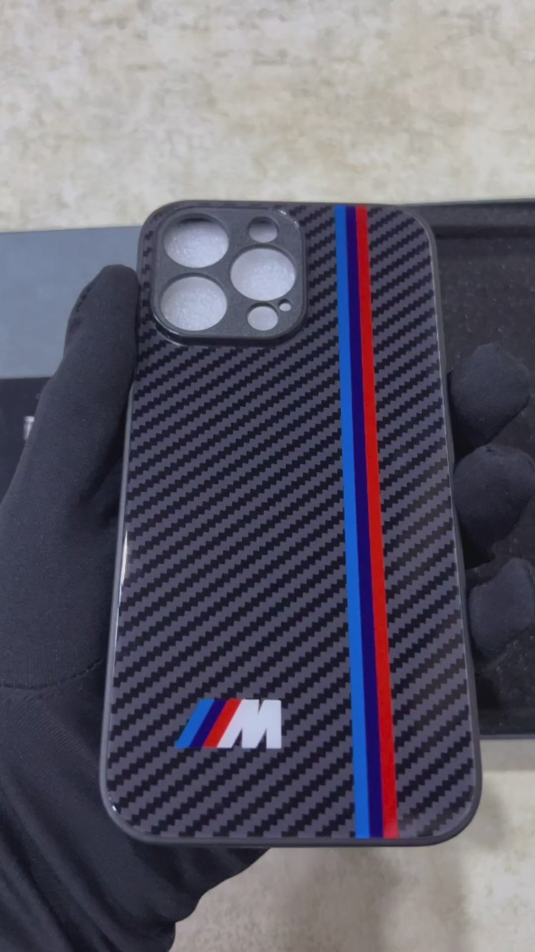 BMW M Glass Carbon Look Fiber Case