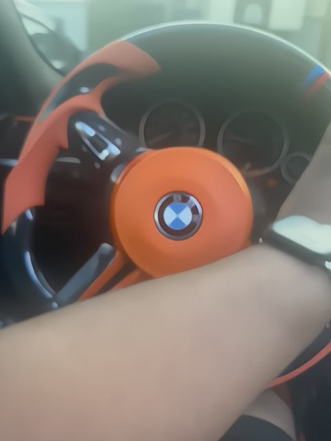 For BMW F10 F30 and F Series Fit Orange Leather Car Steering Wheel Carbon Fiber Steering Wheel
