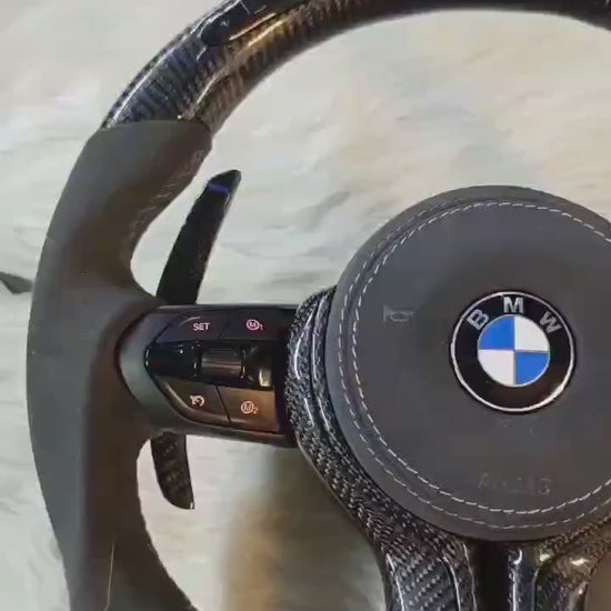 Sides Alcantara  and alcantara Airbag cover Carbon Fiber with Led  Steering Wheel For BMW F87,F10,F30,F20,F80 And F Series
