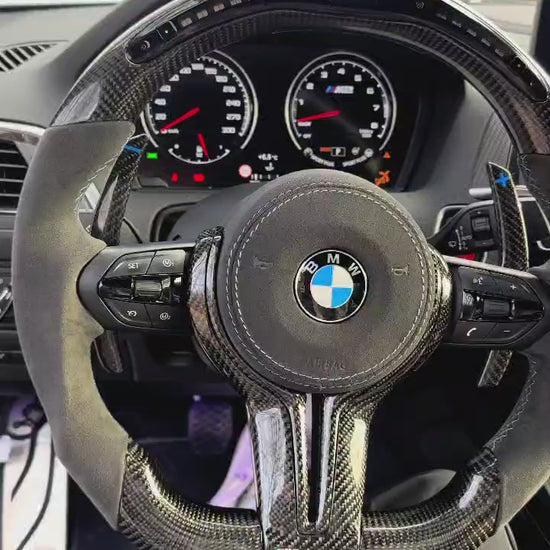 Sides Alcantara  and alcantara Airbag cover Carbon Fiber with Led  Steering Wheel For BMW F87,F10,F30,F20,F80 And F Series