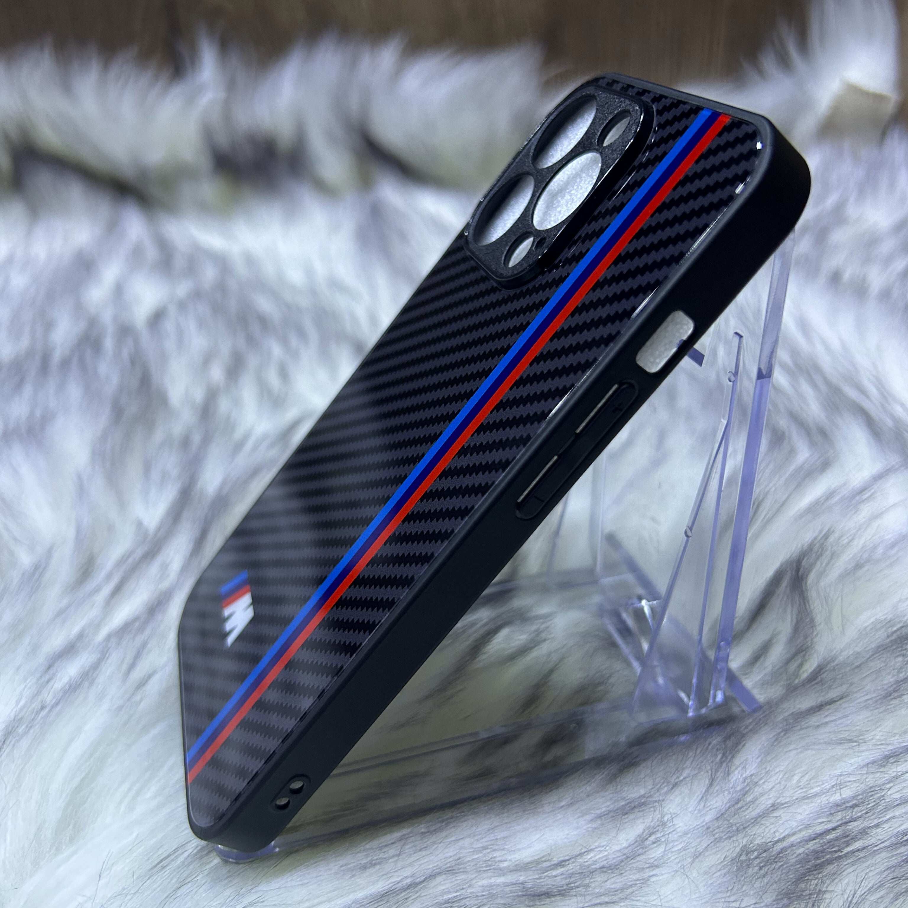 BMW M Glass Carbon Look Fiber Case