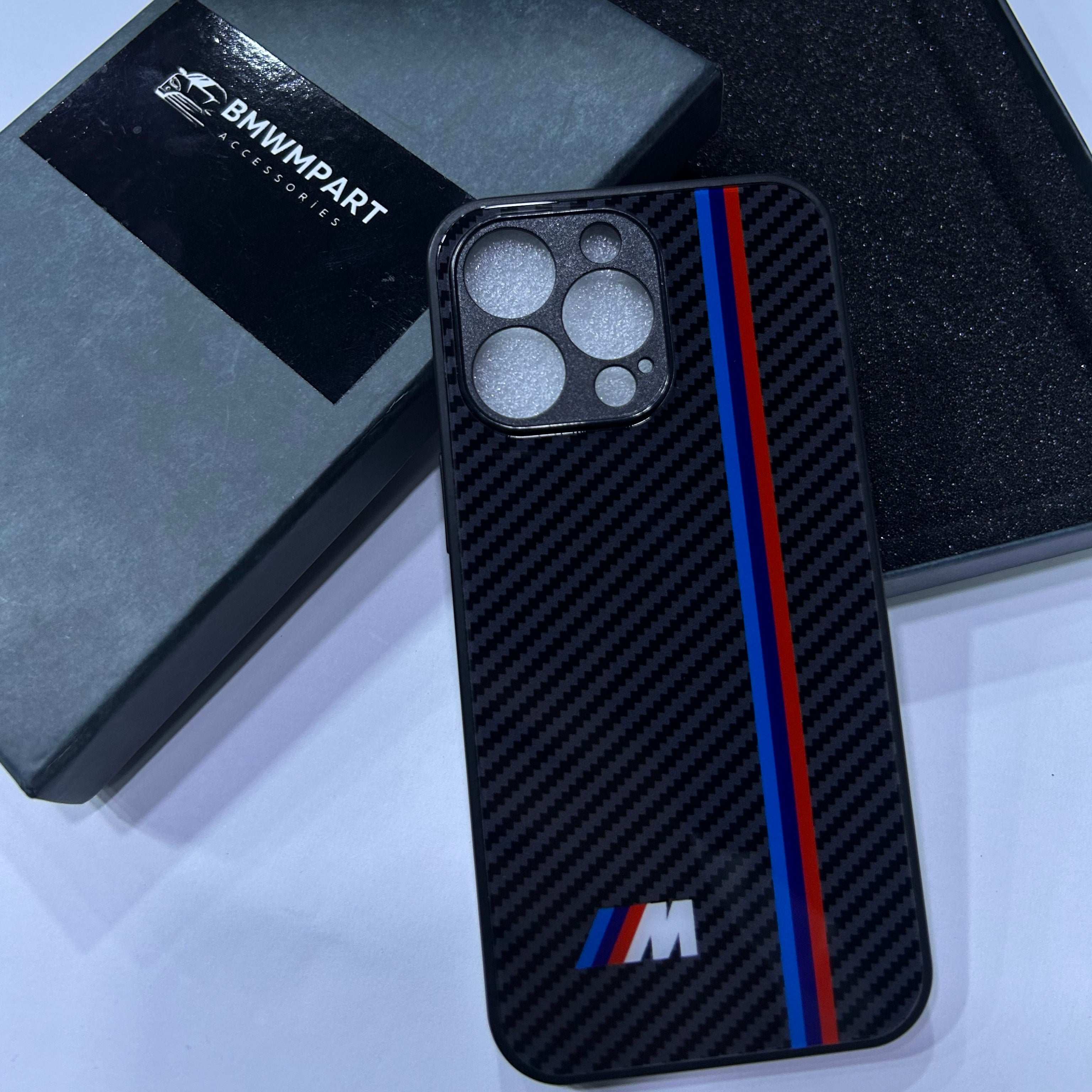 BMW M Glass Carbon Look Fiber Case