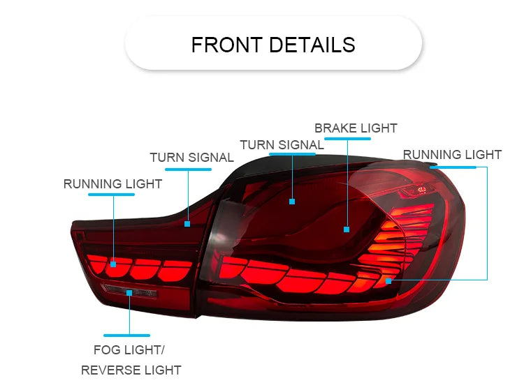 Tail Lamp Assembly for F32 F82 LED Tail light 2012-2019 M4 425i 430i 440i Rear Lamp Red color